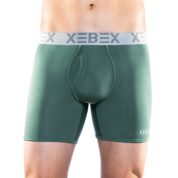 Xebex Modal Boxer Brief Front View Evergreen