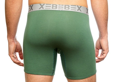 Xebex Experience Rear view Modal Boxer Brief in Evergreen